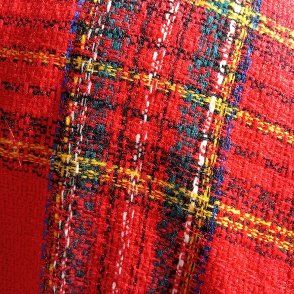 Vintage Black Velvet Trimmed Plaid Coat - Picture 9 of 10